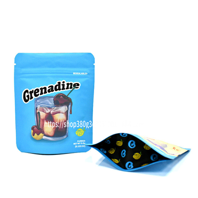 3,5 o zíper Resealable do fechamento do zíper da prova da criança ensaca o saco de Mylar da folha de alumínio das cookies