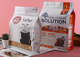 da soldadura térmica poli do pacote do alimento para cães de 1kg 5kg 10kg folha lateral inferior lisa de Alumium do saco do reforço