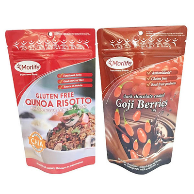 Levante-se o zíper que o  Resealable aquece o saco de empacotamento dos malotes de Doypack do armazenamento Sealable do alimento com janela clara