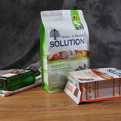 Suporte geado acima da folha de alumínio 4 do saco do empacotamento de alimentos para animais de estimação 50mic 8 sacos laterais do malote do fechamento do fecho de correr