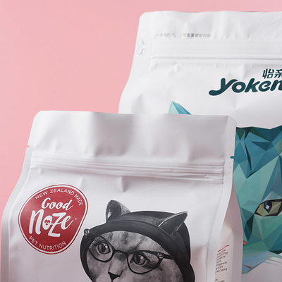 Saco inferior liso de alumínio do zíper 300g que empacota Cat Food Big Bags