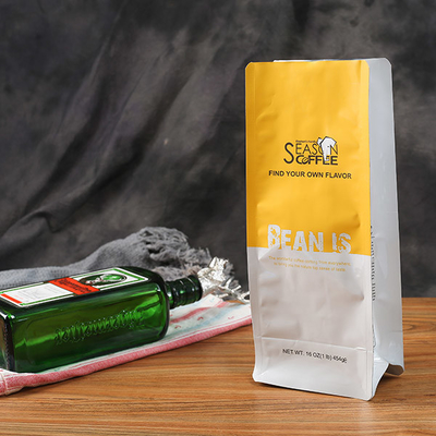 12oz imprimiu o quadrilátero do malote da folha de alumínio que sela sacos de café laterais do reforço