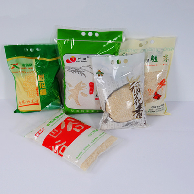 Quilogramas de nylon plástico da embalagem do arroz do vácuo os 5 ensacam malotes biodegradáveis do suporte de 1kg 2kg acima