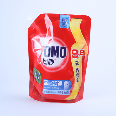 Doypack 60mic jorrou o malote líquido da embalagem do pó do detergente para a roupa dos malotes do suporte acima