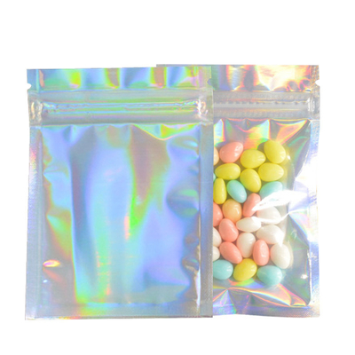 A folha reusável brilhante dos sacos Resealable plásticos pequenos da prova do cheiro ensaca a composição holográfica