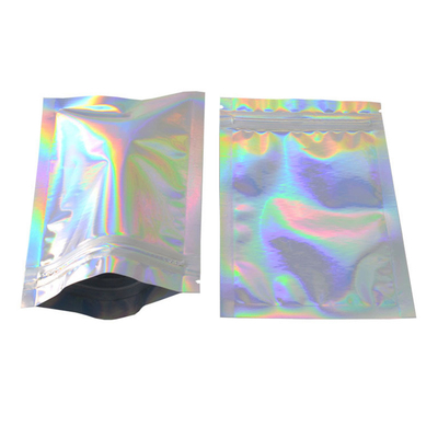 Laser Resealable de superfície brilhante da cor do arco-íris dos sacos do zíper holográfico